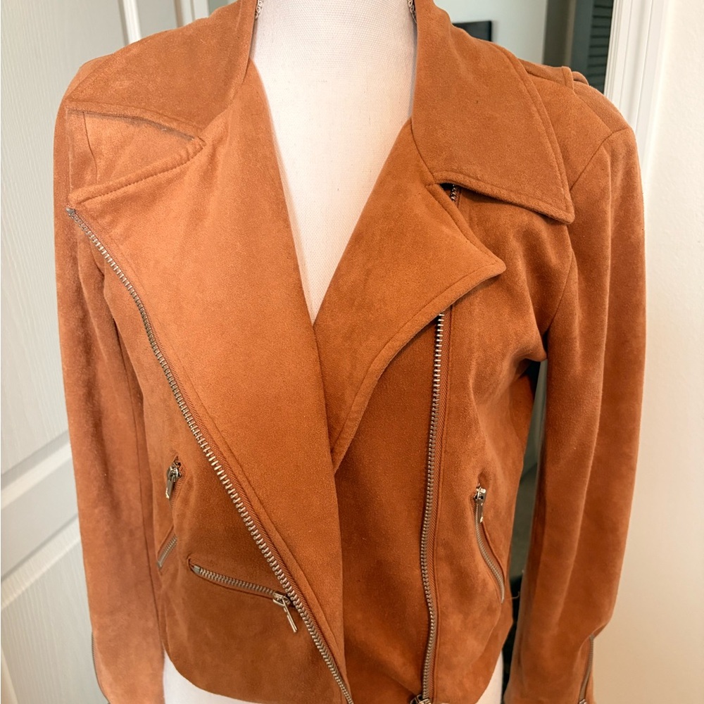 Suede Moto Fringe Country Nashville Jacket - camel M/L
